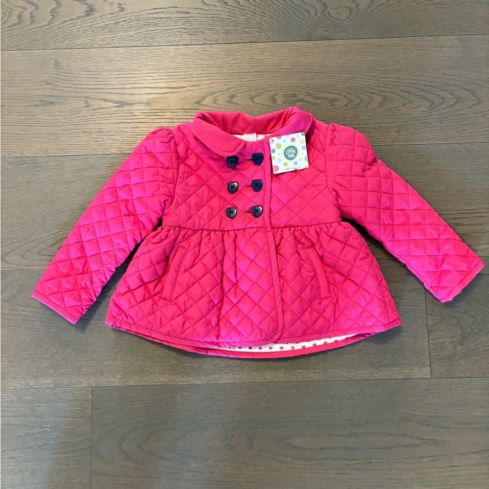 Little me pink waffle girls spring/fall jacket 4T NWT retail $115